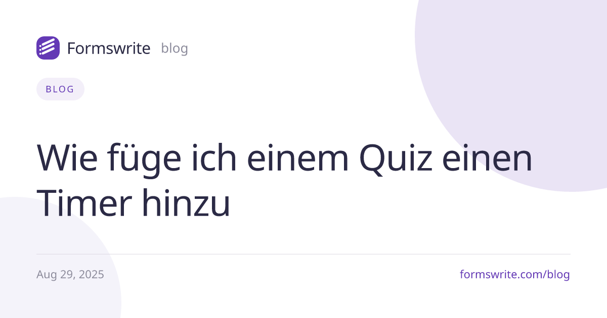 Wie füge ich einem Quiz einen Timer hinzu