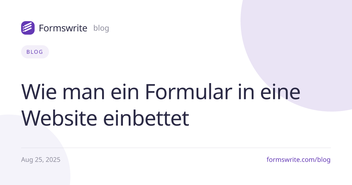 Wie man ein Formular in eine Website einbettet