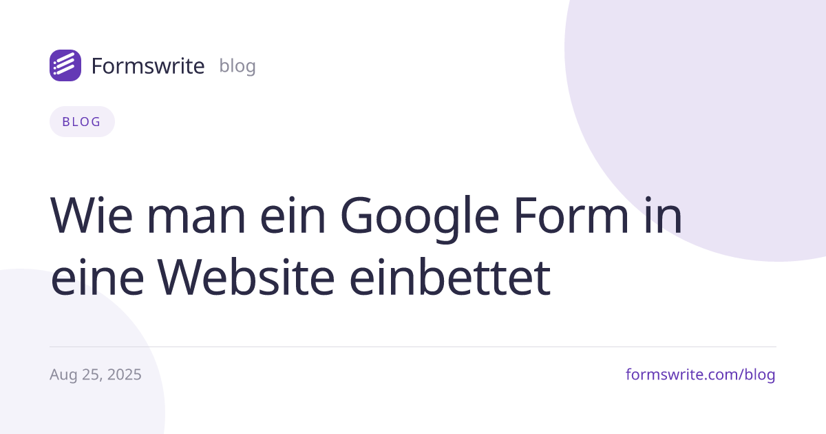 Wie man ein Google Form in eine Website einbettet