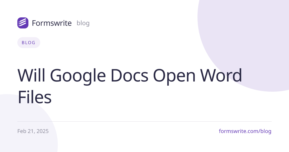 Will Google Docs Open Word Files
